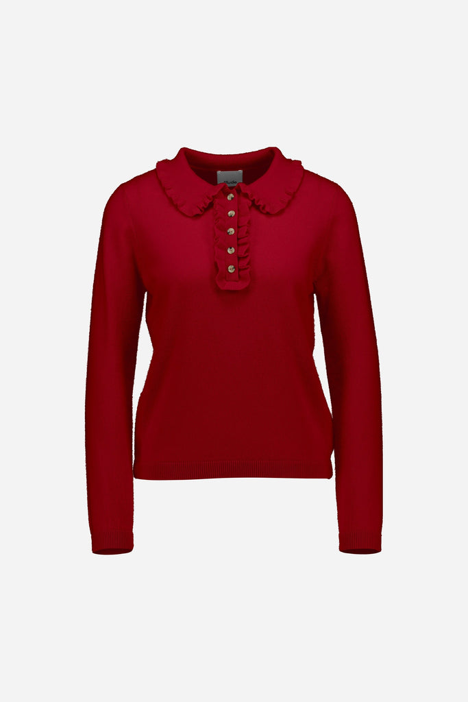Pooneck Sweater L/S | Red - Skjønn Concept Store
