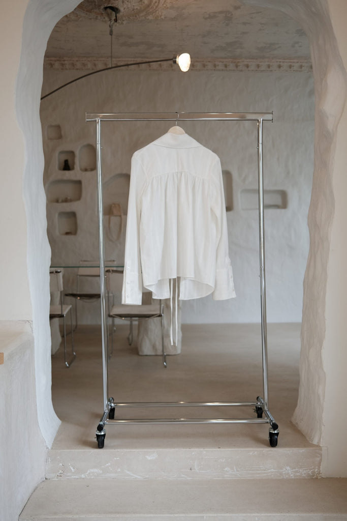 Reversible Blouse in Cotton Jaquard | Off-White - Skjønn Concept Store