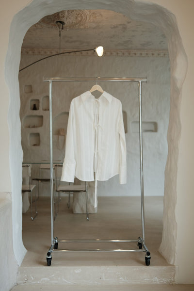 Reversible Blouse in Cotton Jaquard | Off-White - Skjønn Concept Store