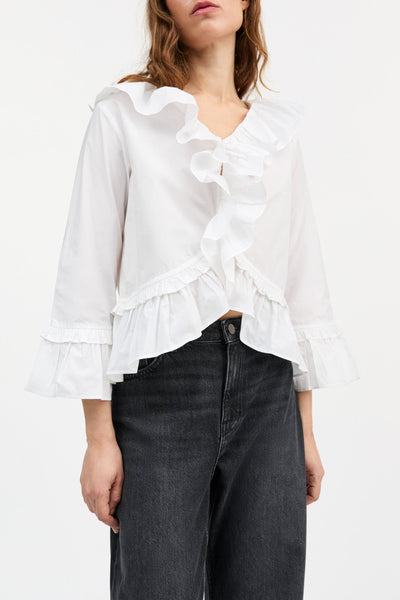 Rimini Flounce Blouse | Optic White - Skjønn Concept Store