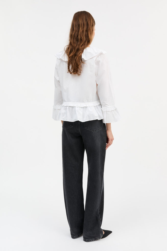 Rimini Flounce Blouse | Optic White - Skjønn Concept Store