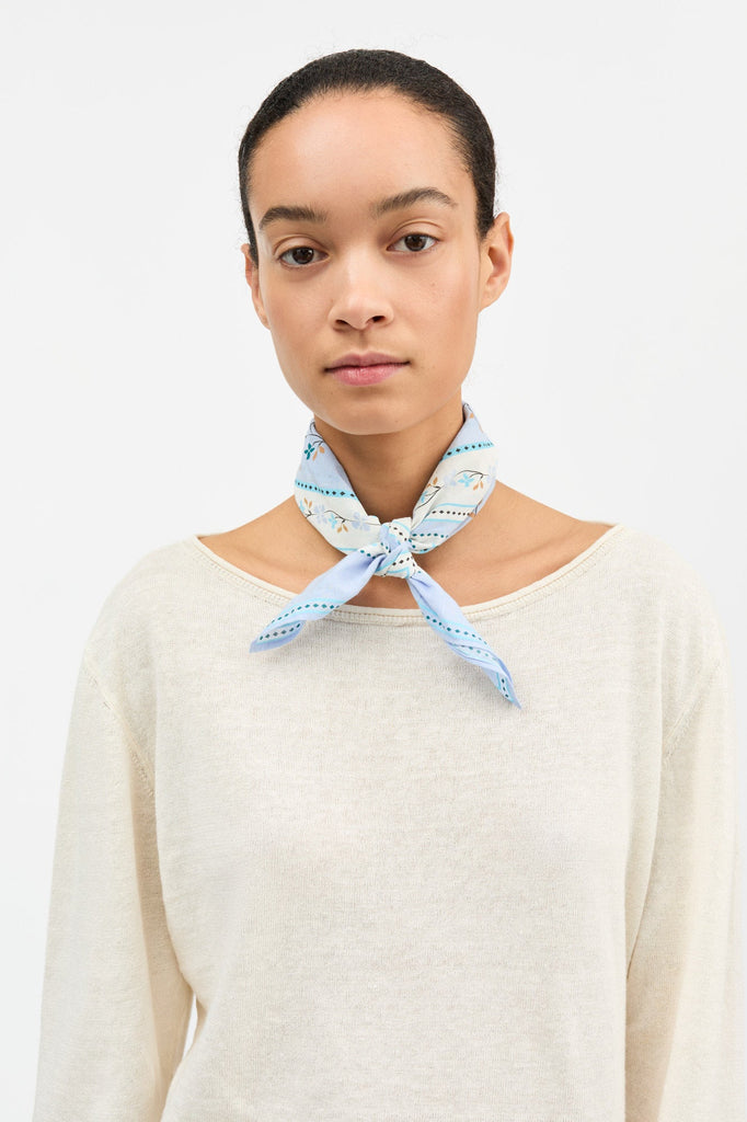 Skall Floral Scarf 55x55 | Aqua - Skjønn Concept Store