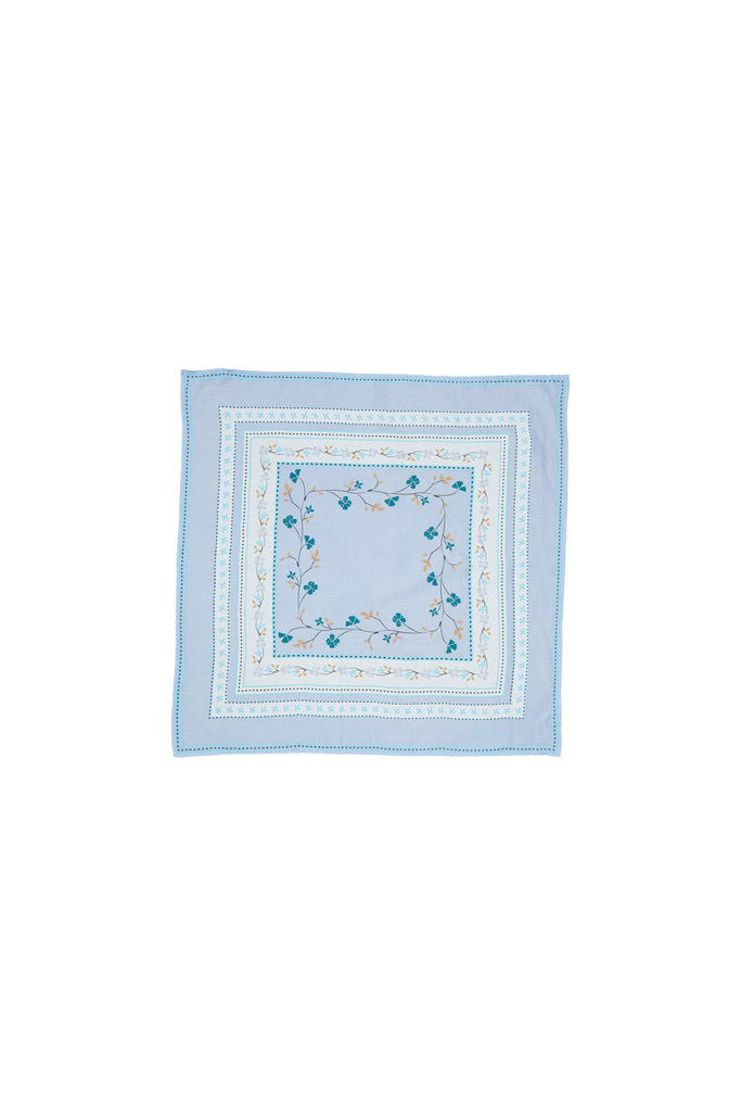 Skall Floral Scarf 55x55 | Aqua - Skjønn Concept Store