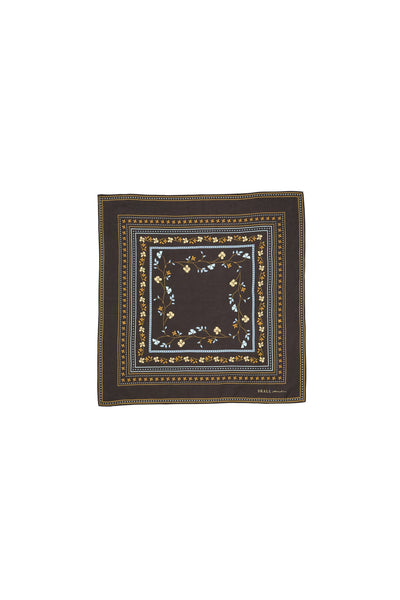Skall Floral Scarf 55x55 | Dark Brown - Skjønn Concept Store