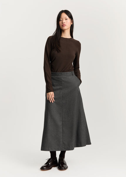 Stella Skirt Fine Wool | Dark Grey - Skjønn Concept Store