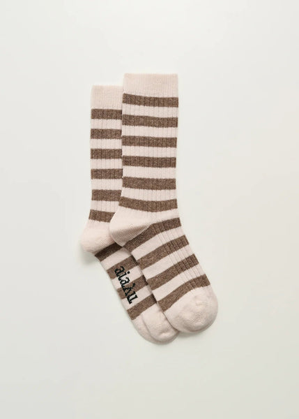 Striped Cashmere Socks | Mix Beige - Skjønn Concept Store