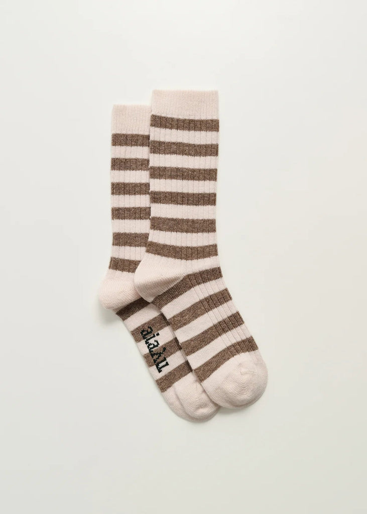 Striped Cashmere Socks | Mix Beige - Skjønn Concept Store