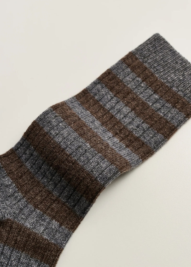 Striped Cashmere Socks | Mix Grey - Skjønn Concept Store