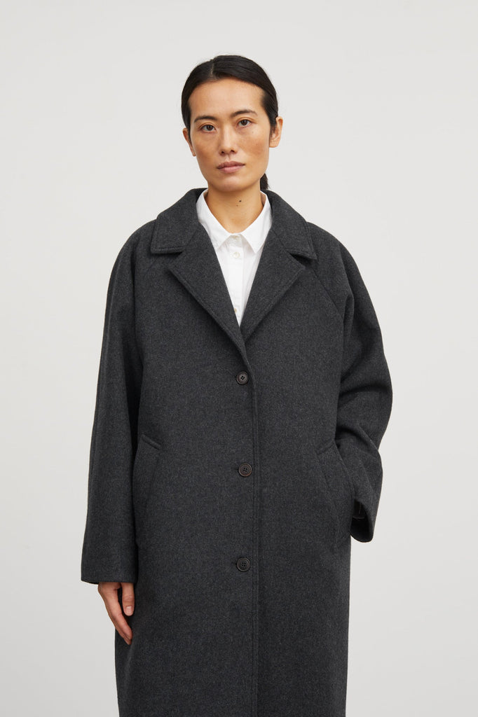 Thelma Coat | Dark Grey Melange - Skjønn Concept Store