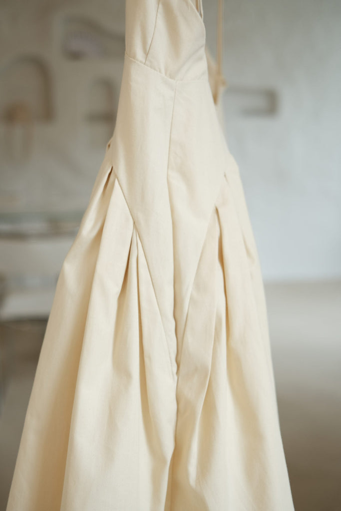 Tulip Maxi Dress in Cotton Poplon | Pale Yellow - Skjønn Concept Store
