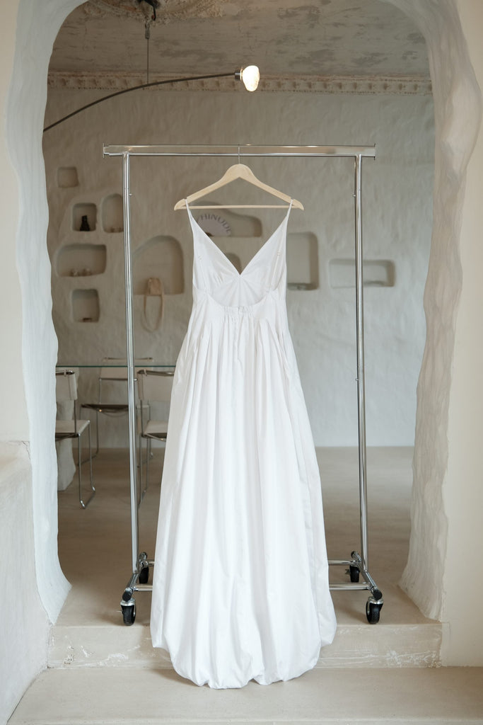 Tulip Maxi Dress in Cotton Poplon | White - Skjønn Concept Store