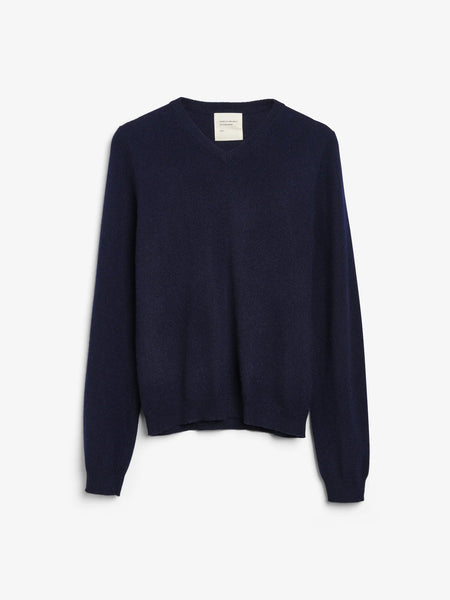 Womens Fitted 90's V - Neck | Navy Blue - Skjønn Concept Store