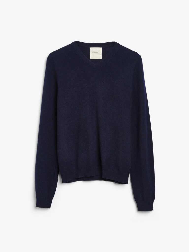 Womens Fitted 90's V - Neck | Navy Blue - Skjønn Concept Store