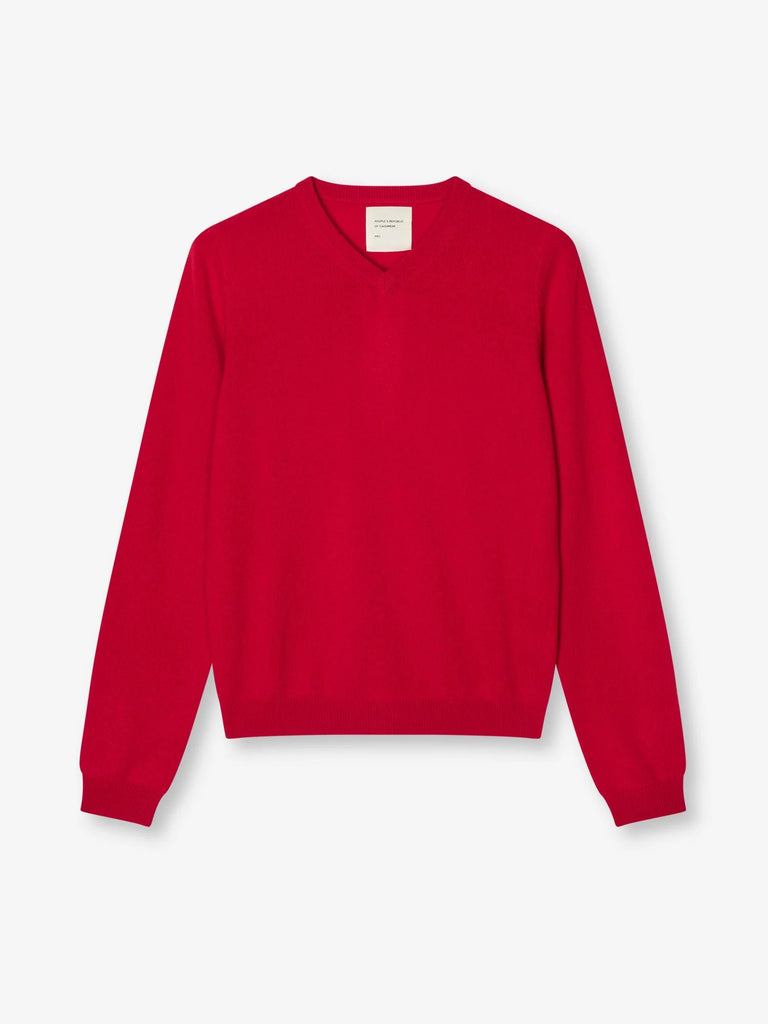 Womens Fitted 90's V - Neck | Red - Skjønn Concept Store