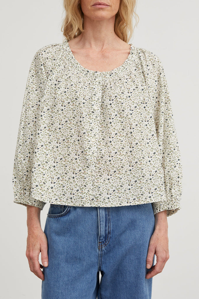 Caroline Shirt | Bluebell/Light Cream - Skjønn Concept Store