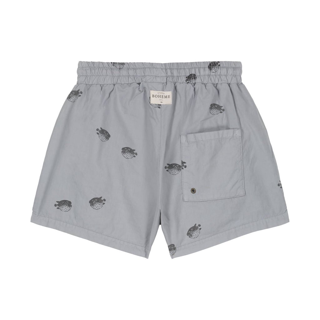 Chico Swimming Shorts | Grey Blue Puffer Fish - Skjønn Concept Store