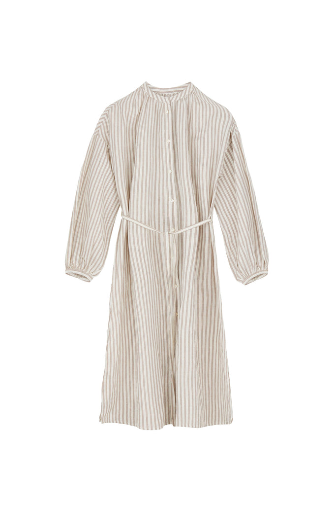 Cilla Shirtdress | Brown/Off White Stripe - Skjønn Concept Store