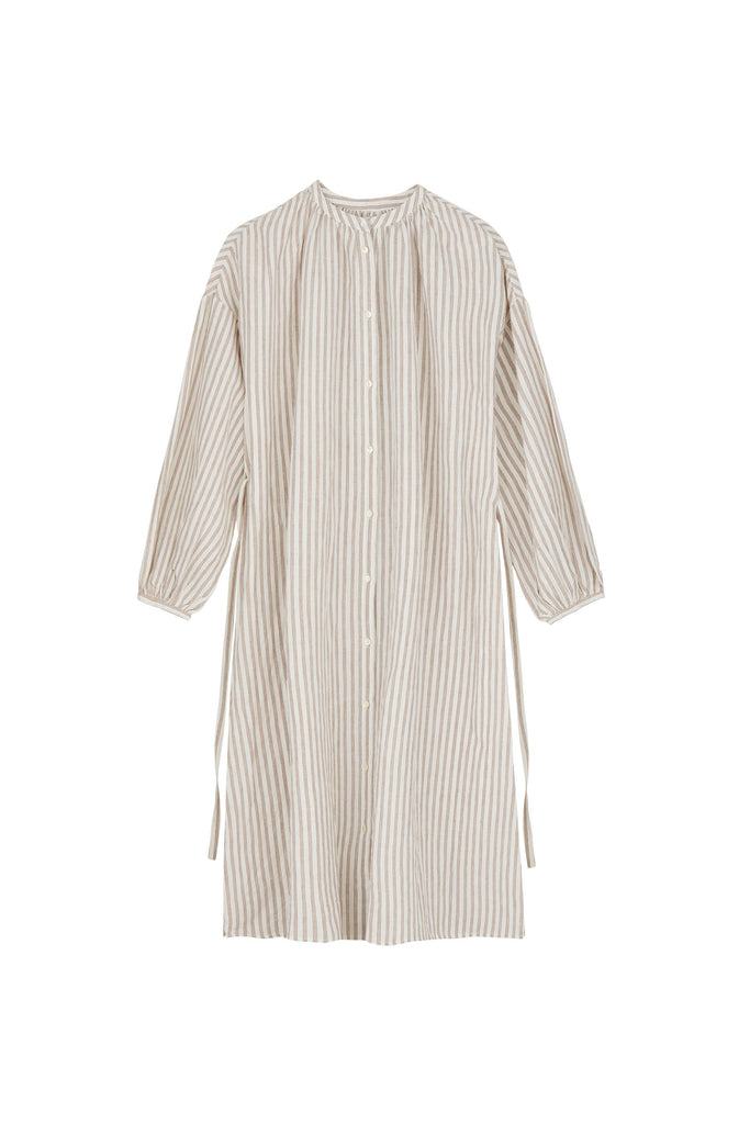 Cilla Shirtdress | Brown/Off White Stripe - Skjønn Concept Store