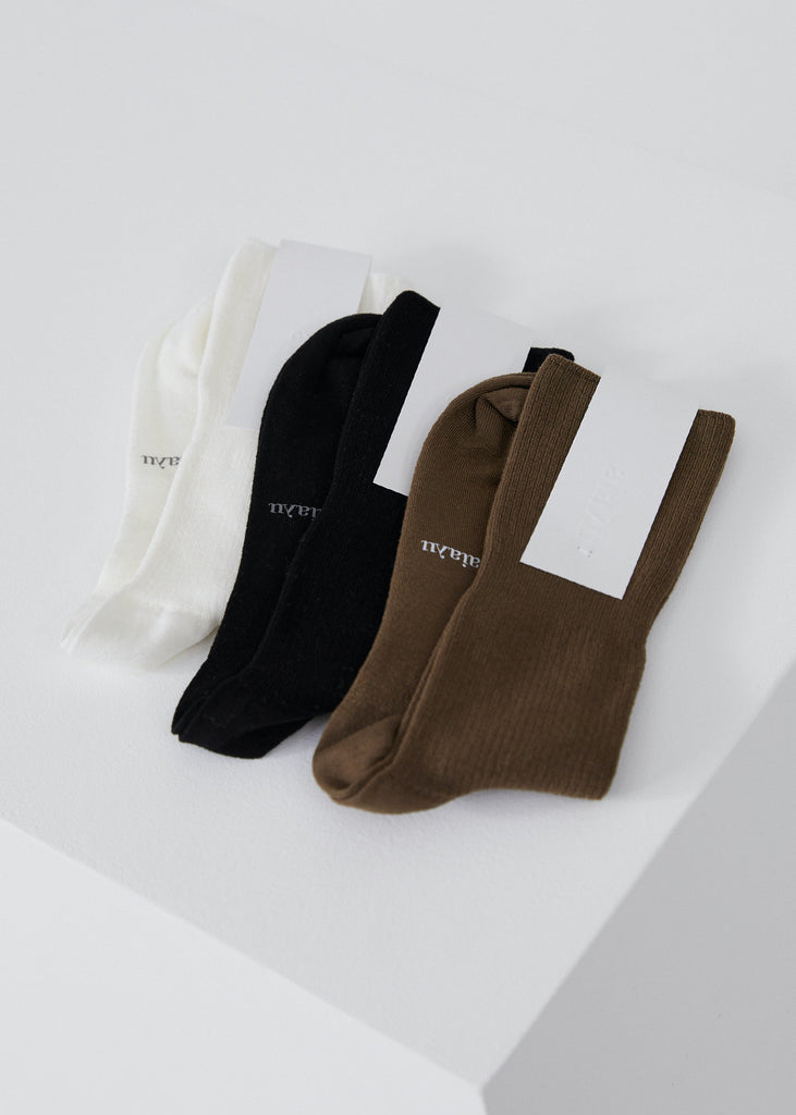 Cotton Rib Socks | Black - Skjønn Concept Store