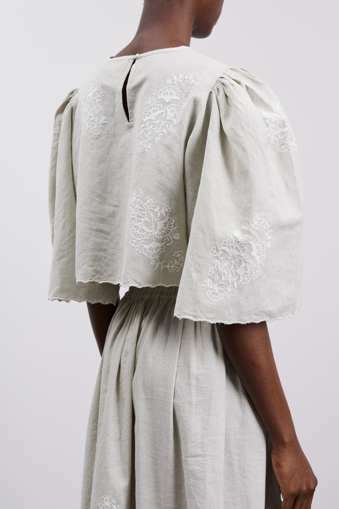 Devi Blouse | Cloud Grey/Off White Embroidery - Skjønn Concept Store