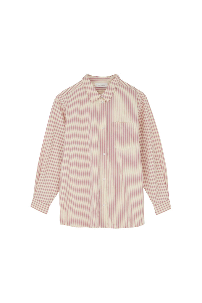 Edgar Shirt | Ruby Red/White Stripe - Skjønn Concept Store