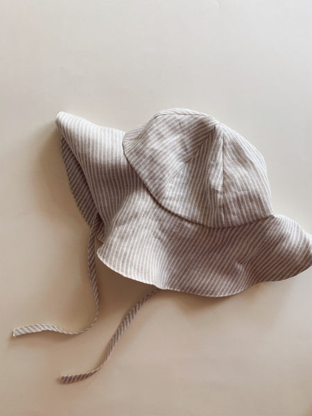 Linen Hat | Beige Stripe - Skjønn Concept Store