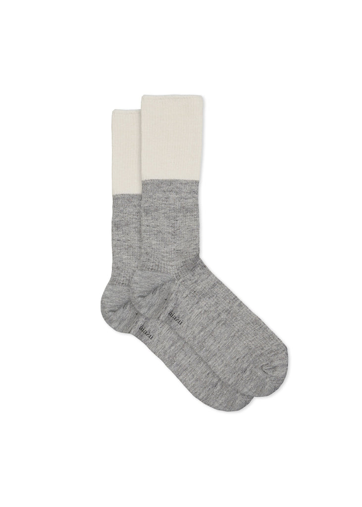 Linen Rib Socks | Mix Grey Melange - Skjønn Concept Store