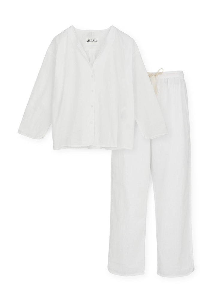 Pyjamas Seersucker | White - Skjønn Concept Store