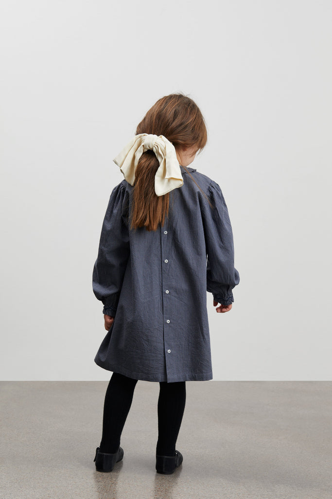 Sara Dress | Blue/Grey Mini Check - Skjønn Concept Store
