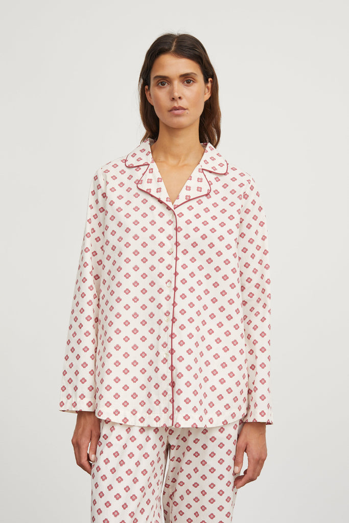 Skall Pyjamas Shirt | Ellie/White/Red - Skjønn Concept Store