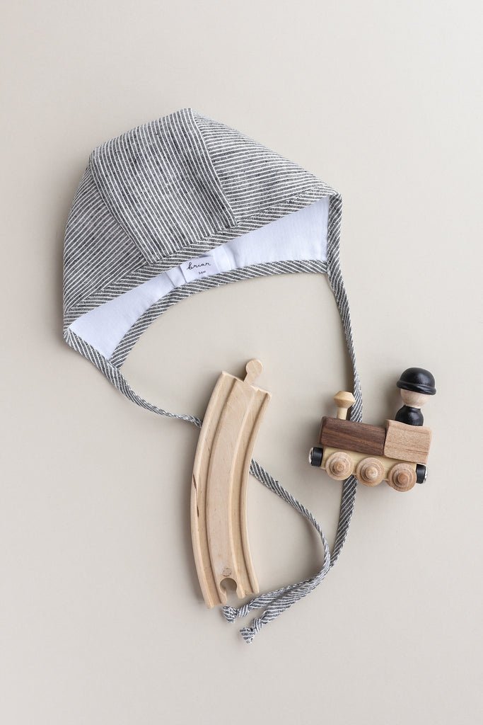Stripe Bonnet | Natural - Skjønn Concept Store