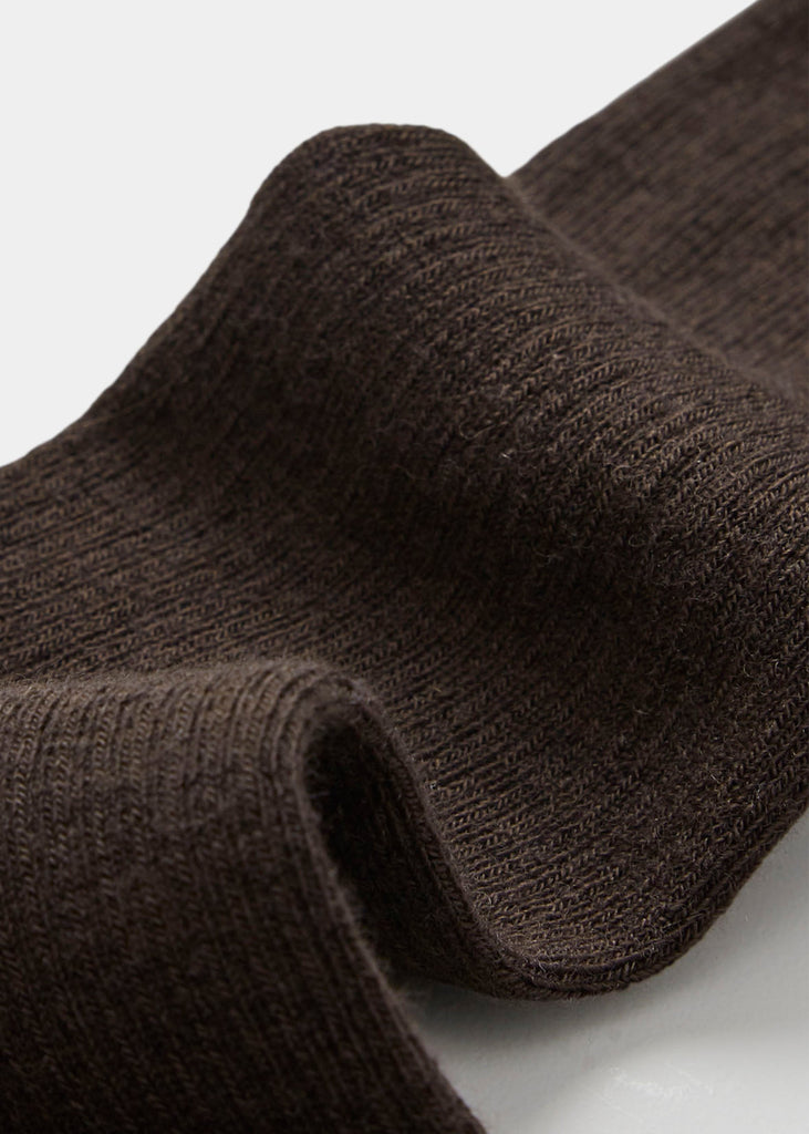 Wool Rib Socks | Brown - Skjønn Concept Store